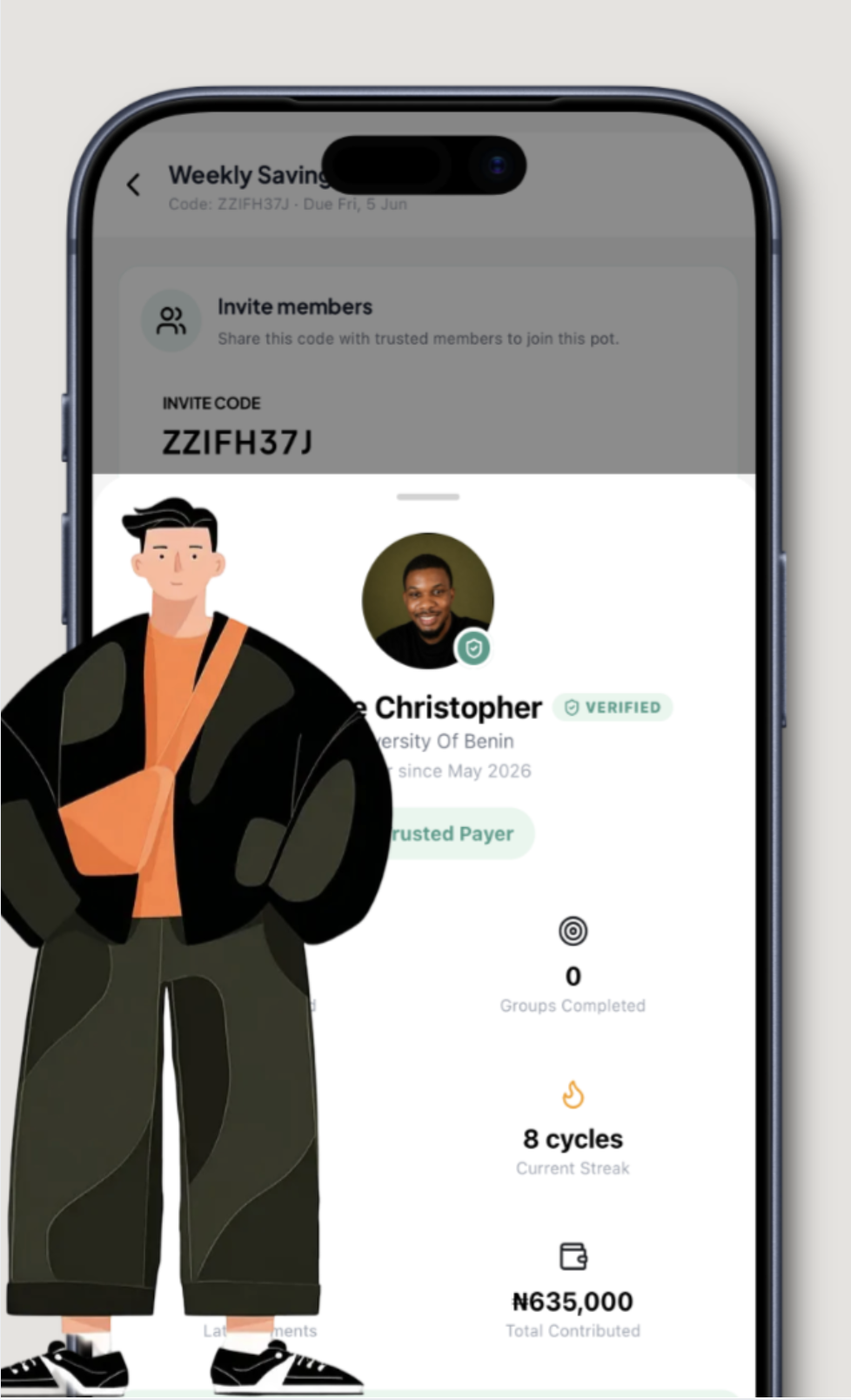 Rounda app payout screen